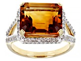 Orange Madeira Citrine 14K Yellow Gold Ring 4.55ctw