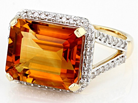 Orange Madeira Citrine 14K Yellow Gold Ring 4.55ctw