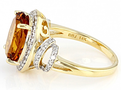 Orange Madeira Citrine 14K Yellow Gold Ring 3.76ctw