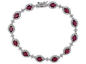 Red Mahaleo(R) Ruby Rhodium Over 14k White Gold Bracelet 9.20ctw
