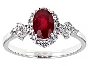 Red Mahaleo™ Ruby Rhodium Over 14k White Gold Ring 1.23ctw