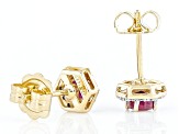 Red Mahaleo® Ruby 14k Yellow Gold Stud Earrings 0.88ctw