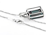 Blue Lab Created Alexandrite Rhodium Over 14k White Pendant With Chain 10.01ctw