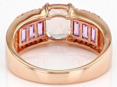 Peach Cor-de-Rosa Morganite 14k Rose Gold Ring 2.08ctw