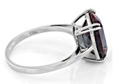 Blue Lab Created Alexandrite Rhodium Over 14k White Gold Ring 5.27ct