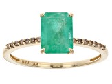 Green Emerald 14k Yellow Gold Ring Set 1.41ctw