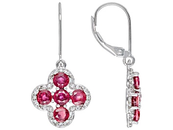 Picture of Red Mahaleo® Ruby Rhodium Over 14K White Gold Earrings 4.20ctw