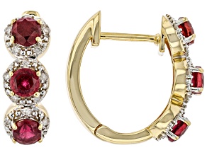 Red Mahaleo® Ruby 14K Yellow Gold Earrings 2.46ctw
