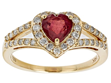 Picture of Red Mahaleo(R) Ruby 14k Yellow Gold Heart Ring 1.34ctw