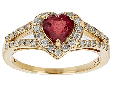 Red Mahaleo® Ruby 14k Yellow Gold Heart Ring 1.34ctw - WPG664 | JTV.com