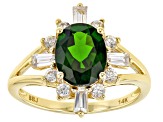 Green Chrome Diopside 14k Yellow Gold Ring