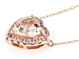 Peach Cor-de-Rosa Morganite 14k Rose Gold Heart Necklace 1.60ctw