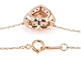 Peach Cor-de-Rosa Morganite 14k Rose Gold Heart Necklace 1.60ctw