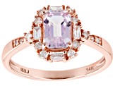 Pink Kunzite 14k Rose Gold Ring 1.28ctw