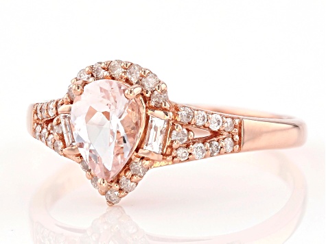 Peach Cor-de-Rosa Morganite 14k Rose Gold Ring 0.73ctw