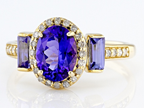 Blue Tanzanite 14k Yellow Gold Ring 1.57ctw