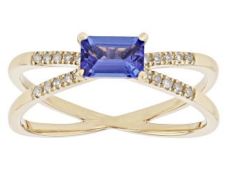 Blue Tanzanite 14k Yellow Gold Ring 0.64ctw