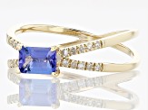 Blue Tanzanite 14k Yellow Gold Ring 0.64ctw