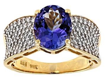 Picture of Blue Tanzanite 14k Yellow Gold Ring 3.72ctw