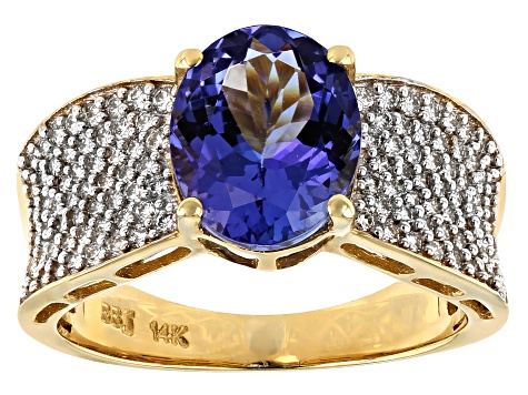 Blue Tanzanite 14k Yellow Gold Ring 3.72ctw