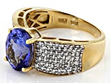 Blue Tanzanite 14k Yellow Gold Ring 3.72ctw