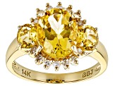 Yellow Beryl 14k Yellow Gold Ring 2.52ctw