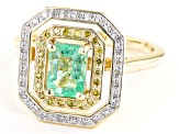 Green Emerald 14k Yellow Gold Ring 1.02ctw