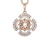 Peach Morganite 14k Rose Gold Pendant With Chain 2.05ctw