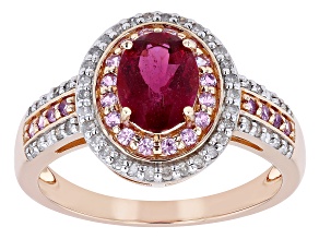 Pink Rubellite 14k Rose Gold Ring 1.38ctw