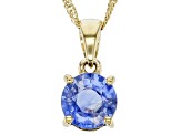 Blue Sapphire 14k Yellow Gold Pendant With Chain 0.99ct