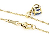 Blue Sapphire 14k Yellow Gold Pendant With Chain 0.99ct