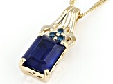 Blue Kyanite 14k Yellow Gold Pendant With Chain 1.54ctw