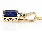 Blue Kyanite 14k Yellow Gold Pendant With Chain 1.54ctw
