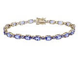 Blue Tanzanite 10k Yellow Gold Tennis Bracelet 8.80ctw