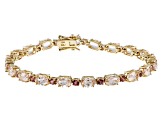 Peach Morganite 10k Yellow Gold Tennis Bracelet 7.80ctw