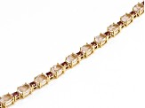 Peach Morganite 10k Yellow Gold Tennis Bracelet 7.80ctw