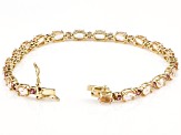 Peach Morganite 10k Yellow Gold Tennis Bracelet 7.80ctw