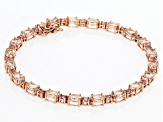 Peach Morganite 10k Rose Gold Tennis Bracelet 7.80ctw