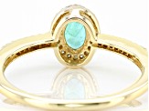 Emerald And White Diamond 14k Yellow Gold Ring 0.46ctw
