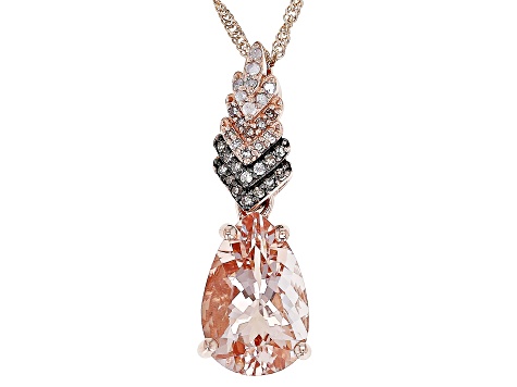 Peach Morganite 14k Rose Gold Pendant With Chain 2.43ctw