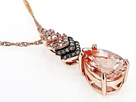 Peach Morganite 14k Rose Gold Pendant With Chain 2.43ctw