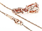 Peach Morganite 14k Rose Gold Pendant With Chain 2.43ctw