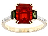 Orange Mexican Fire Opal 14k Yellow Gold Ring 1.76ctw