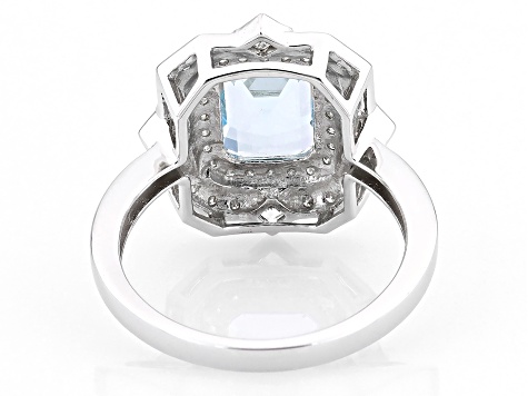 Aquamarine Rhodium Over 14k White Gold Ring 2.41ctw