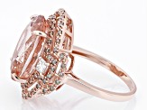 Peach Morganite 14k Rose Gold Ring 7.88ctw