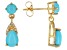 Blue Sleeping Beauty Turquoise 14k Yellow Gold Dangle Earrings 0.07ctw