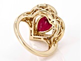 Red Mahaleo® Ruby And White Diamond 14k Yellow Gold Heart Ring
