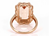 Peach Morganite And White Diamond 14k Rose Gold Ring 4.83ctw