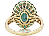 Blue Lab Created Alexandrite With Lab Created Emerald 10k Yellow Gold Ring 6.82ctw