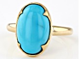 Blue Sleeping Beauty Turquoise 10k Yellow Gold Ring